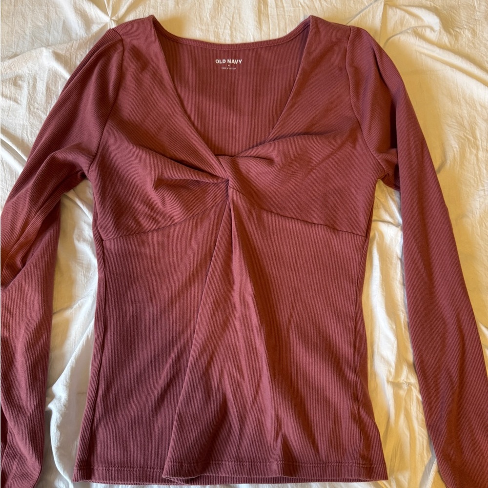 Old Navy Women's Long Sleeve Top - Dusty Rose